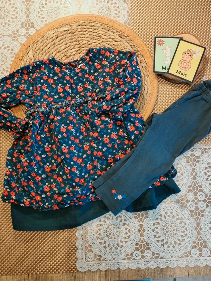 Ensemble robe + legging fille 18 mois