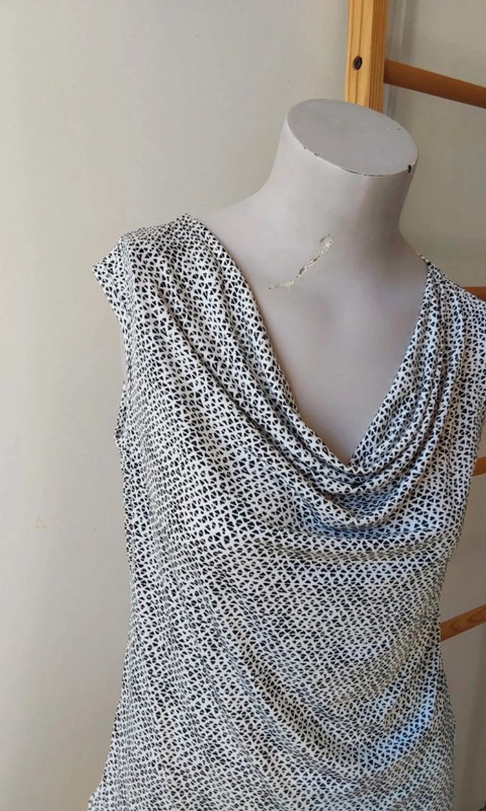 Débardeur imprimé blanc noir T 38 - photo numéro 3