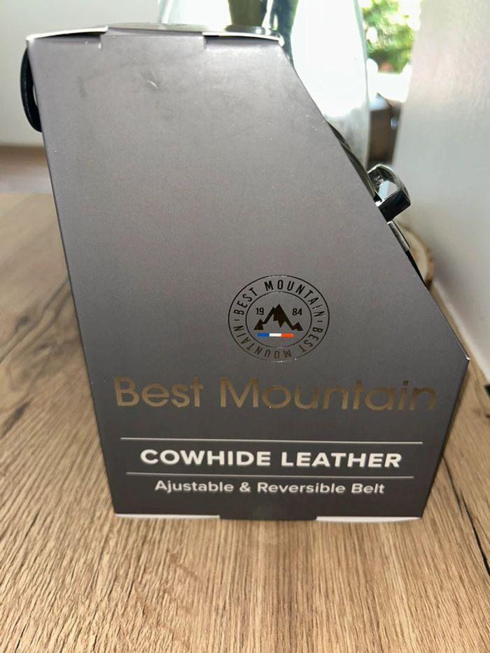 Ceinture Best Mountain Range en véritable cuir de Vachette. Réversible Bi-color taille S/M 36-44 - photo numéro 4
