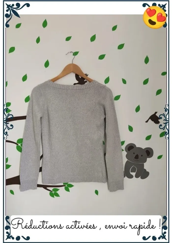 Pull gris femme M - photo numéro 3