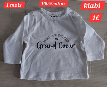 Lot de 4 hauts mixte 1 mois 