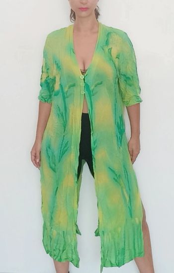 Veste chemise longue tropicale