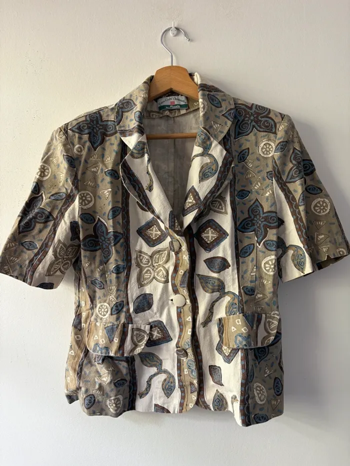 Veste tailleur manches courtes avec épaulette vintage Pimkie taille 38
