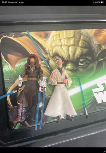 Figurine stars wars collector obi wan Kenobi et plo koon league jedi LFL 2004