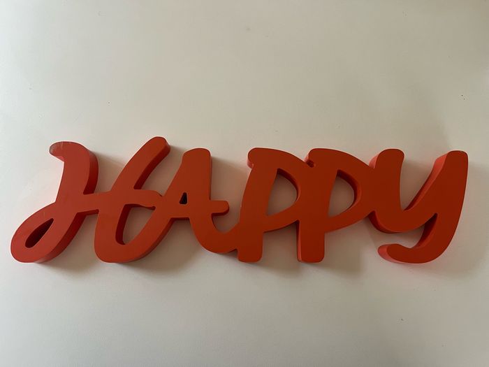 Décoration murale ou à poser Happy orange mandarine - photo numéro 2