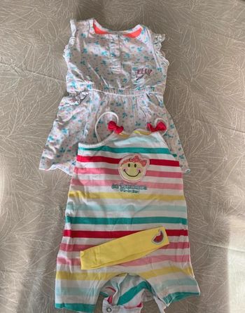 Lot de 2 combinaison combi short 3 mois