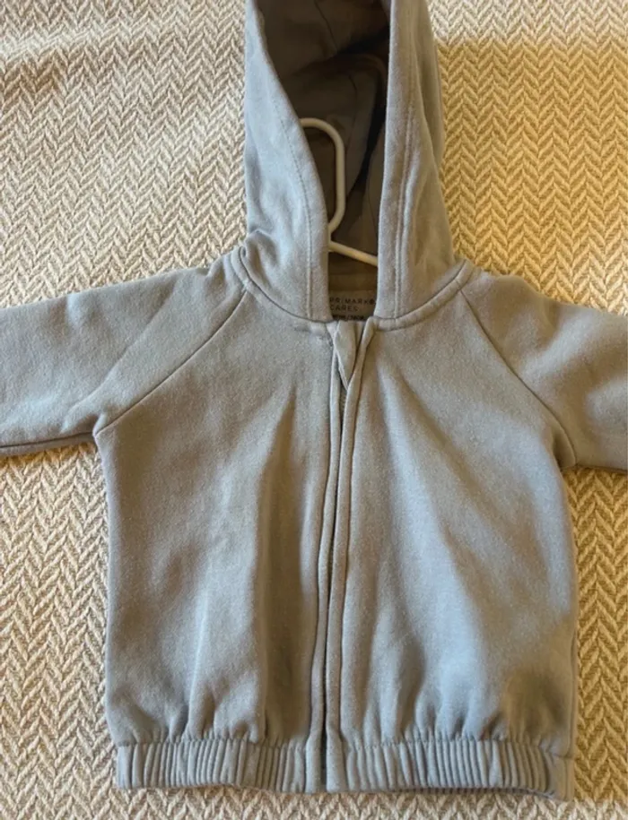 Veste capuche grise bébé 9 mois - photo numéro 2