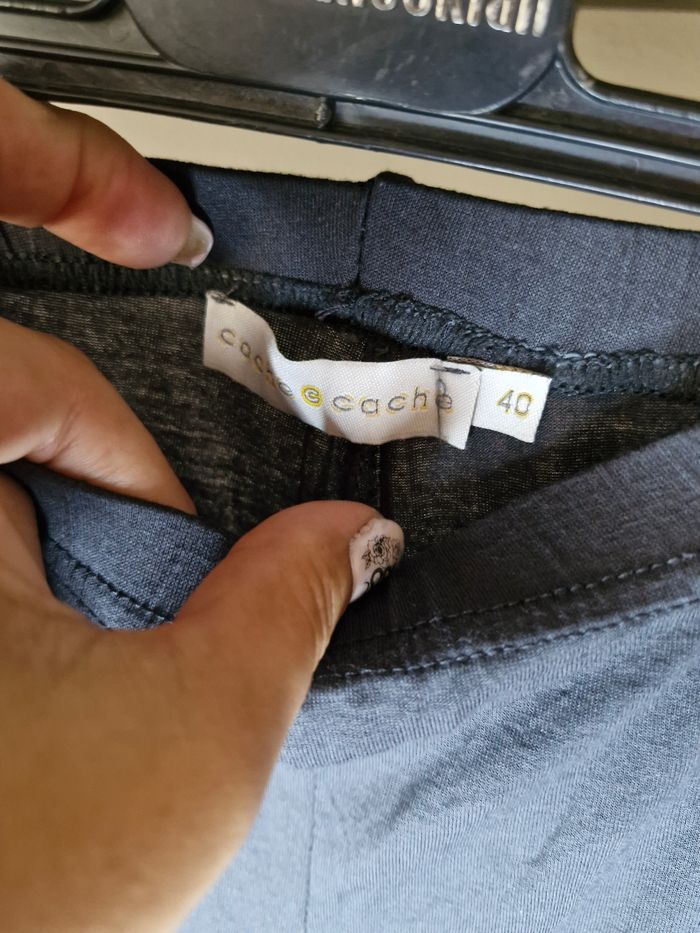 Legging gris dentelle cache cache taille 40 - photo numéro 2