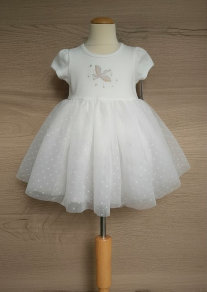 Robe tulle blanche -3mois- orchestra - NEUF - photo numéro 2