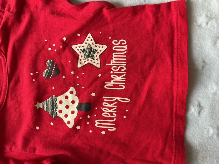 teeshirt manches longues rouge de Noël 3 mois - photo numéro 6