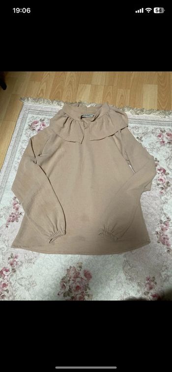 Blouse manches longues beige