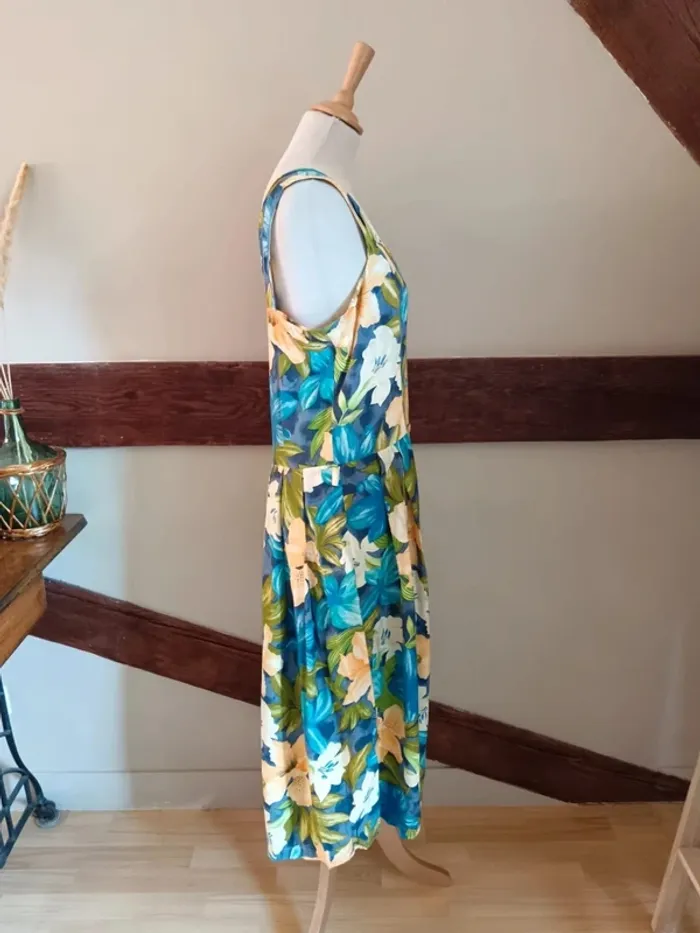 Robe débardeur jupon fleurie - photo numéro 9