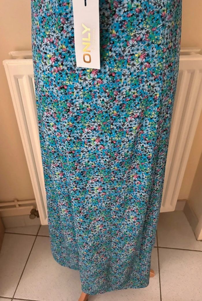 Robe longue fleurie, bleue, Only - photo numéro 14