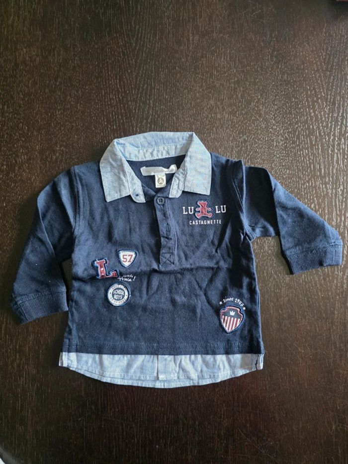 Lot de 3 polos a manches longues en 6 mois - photo numéro 2