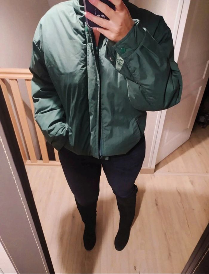 Manteau doudoune façon bomber oversize Kiabi vert kaki taille L