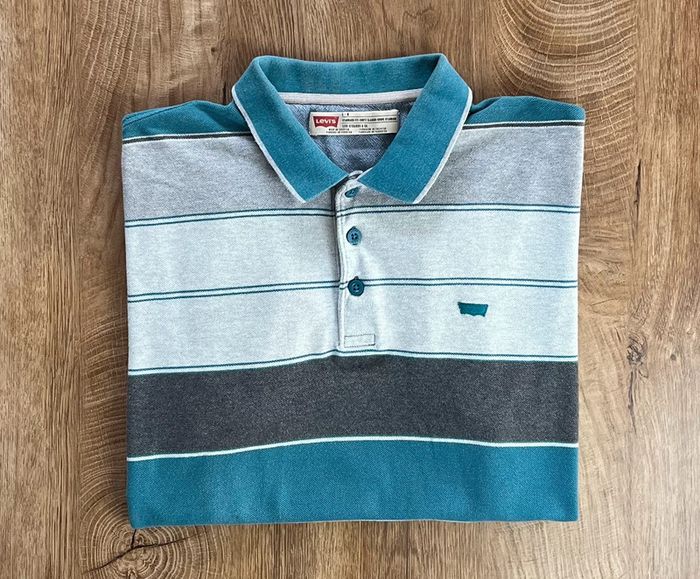 Polo/chemise/T.shirt à rayures (bleu, gris, blanc) Levi's pour homme, taille L