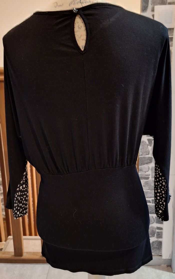 Pull tunique noir à étoiles blanches - photo numéro 5