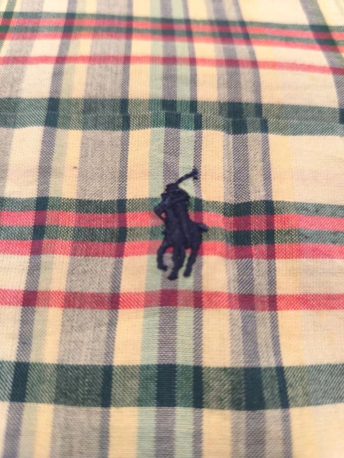 Chemisette à carreaux - Ralph Lauren - Caldwell - Logo brodé marine - Vert foncé, rouge - Taille XL - photo numéro 6