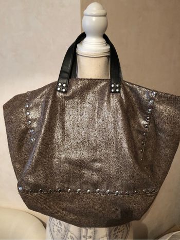 Sac cabas marron doré