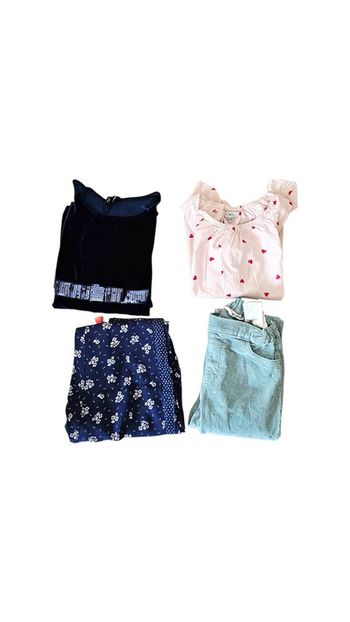 Lot de 2 pantalons, 1 top et 1 robe  H&m bleu taille 7 ans / 122 cm