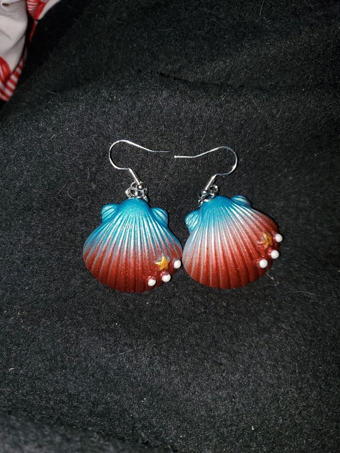 Boucles d'oreilles pendantes design coquillages