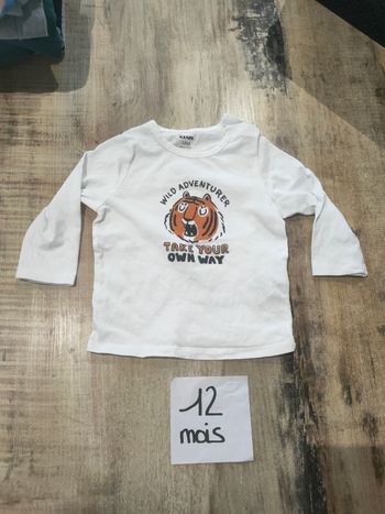 T-shirt manches longues pour bébé garçon 12 mois Kiabi