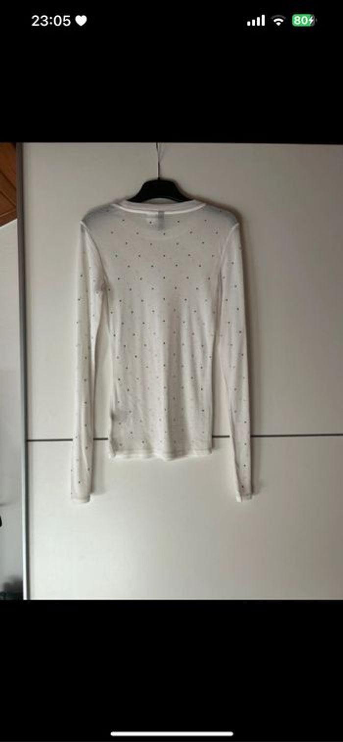 Haut blanc transparent à strass H&M – Taille M – Neuf sans étiquette – Jamais porté - photo numéro 3