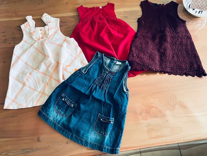 Lot de 4 robes été 6M