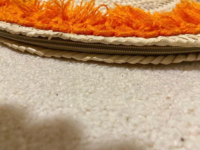 Pochette osier et laine orange - photo numéro 2