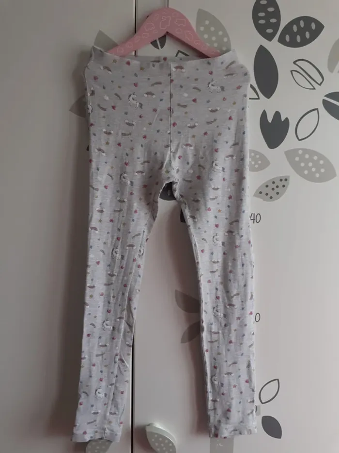 Legging gris motifs licornes
