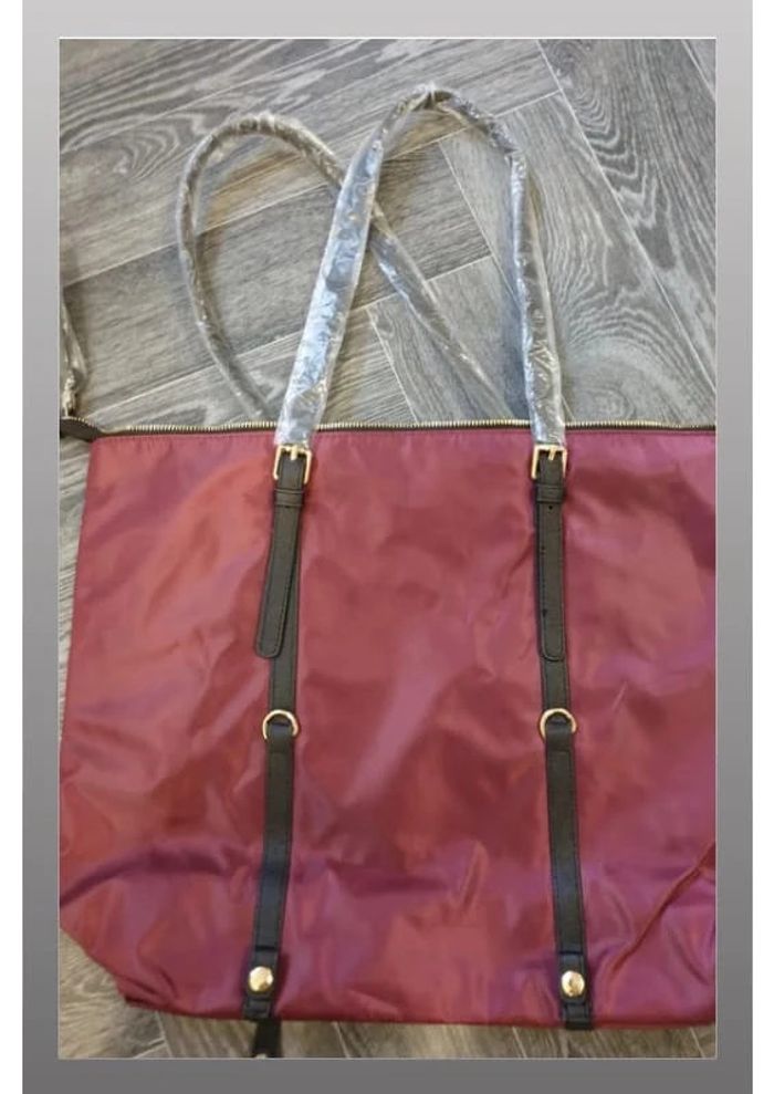 Sac à main bordeaux/marron 37x47 cm - photo numéro 2