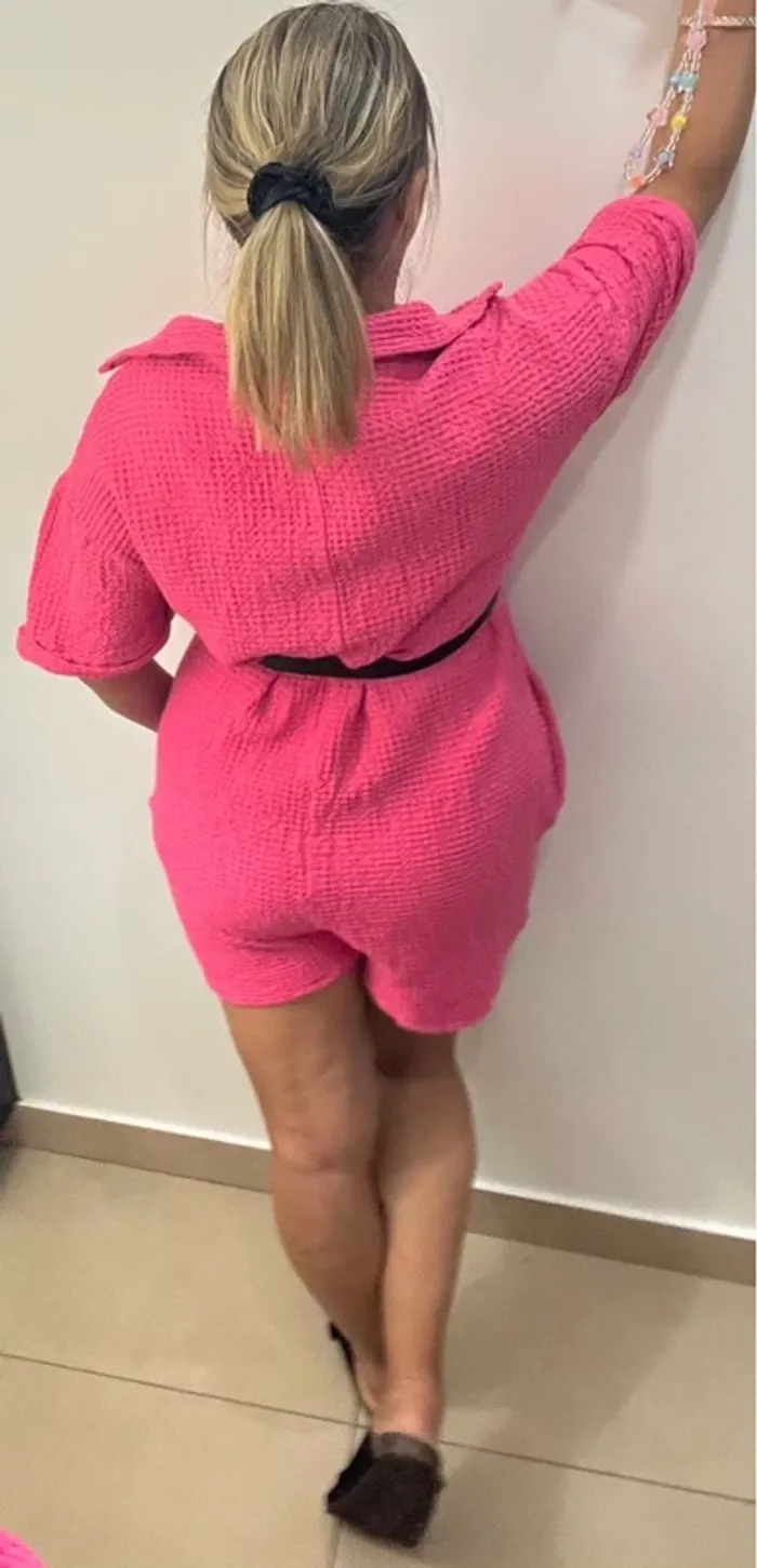 Combishort En Coton Gaufré Taille Unique - photo numéro 7
