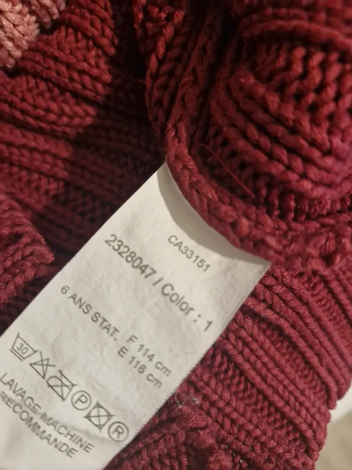 Pull col roulé rayé 6 ans 114 cm Sucre d’Orge - photo numéro 3