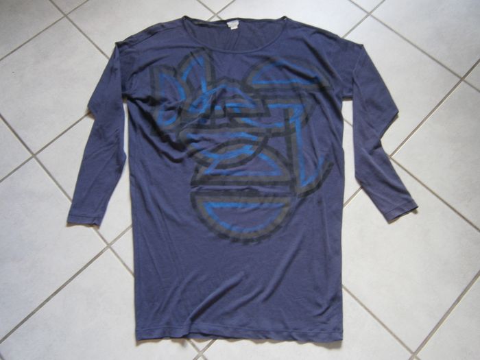 Tee-shirt long ML bleu DIESEL Taille S - photo numéro 4