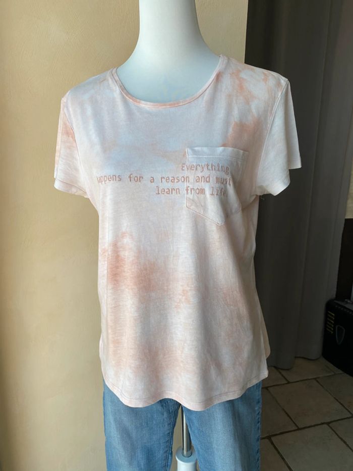 T-shirt tie and dye saumon Kiabi M
