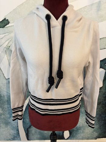 Pull à capuche Zara femme blanc