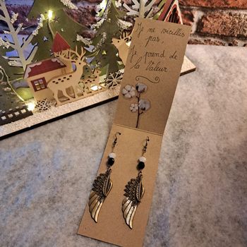 Boucles d'oreilles pendante ailes d'ange