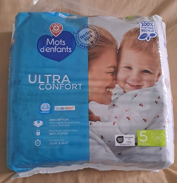 Paquet de couches mots d'enfant