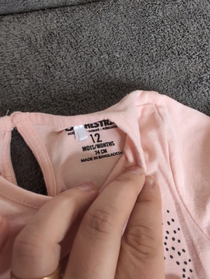 T shirt manche courte lapin 12 mois - photo numéro 2