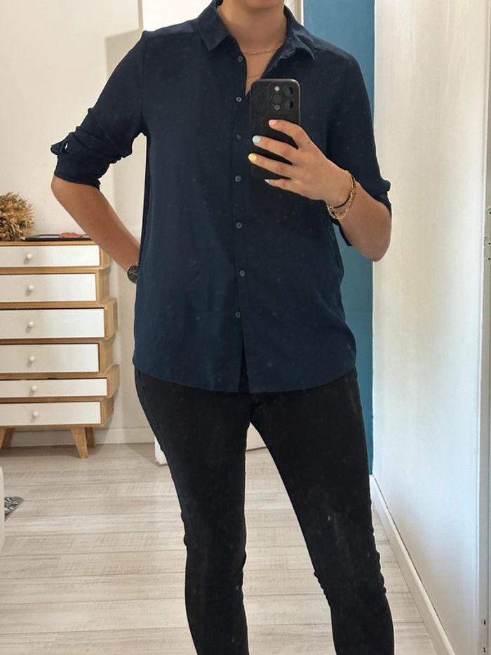 Chemise femme bleue marine Primark T40 peu portée