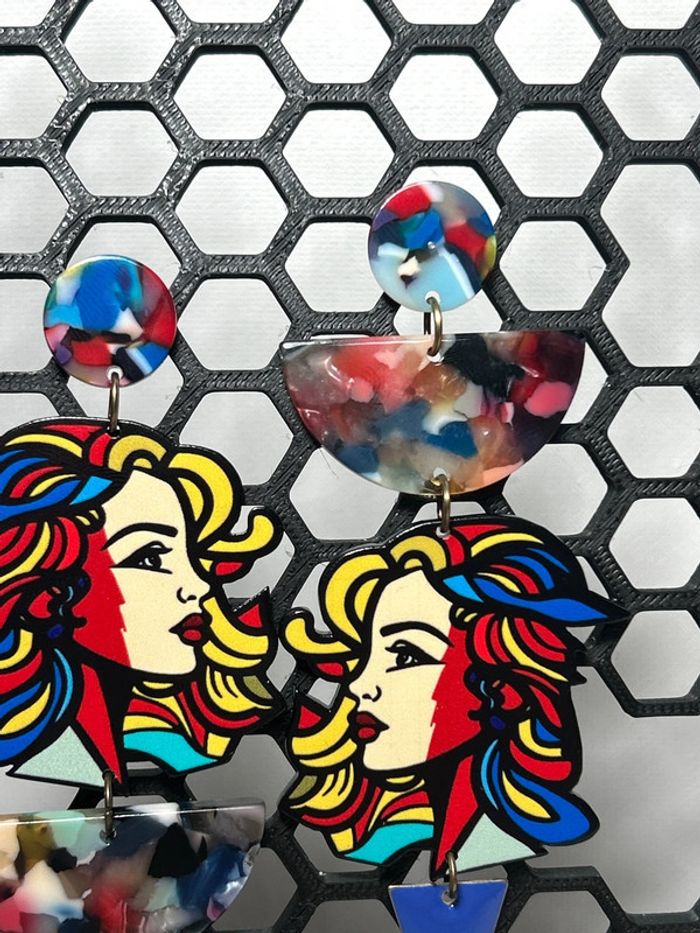 Longues boucles d’oreilles - Honneur au PopArt - photo numéro 3