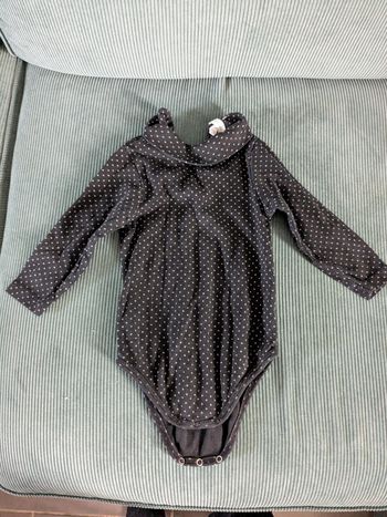 Body verbaudet bleu nuit marine petit pois blanc taille 24 mois