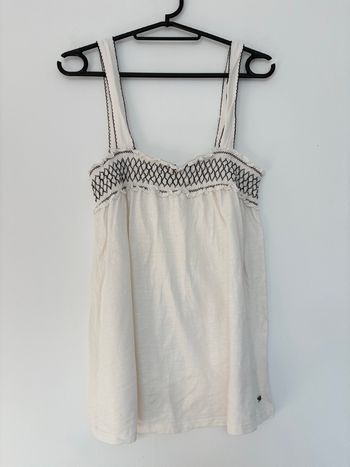 Top blanc fluide LIBERTO bretelles larges – taille M