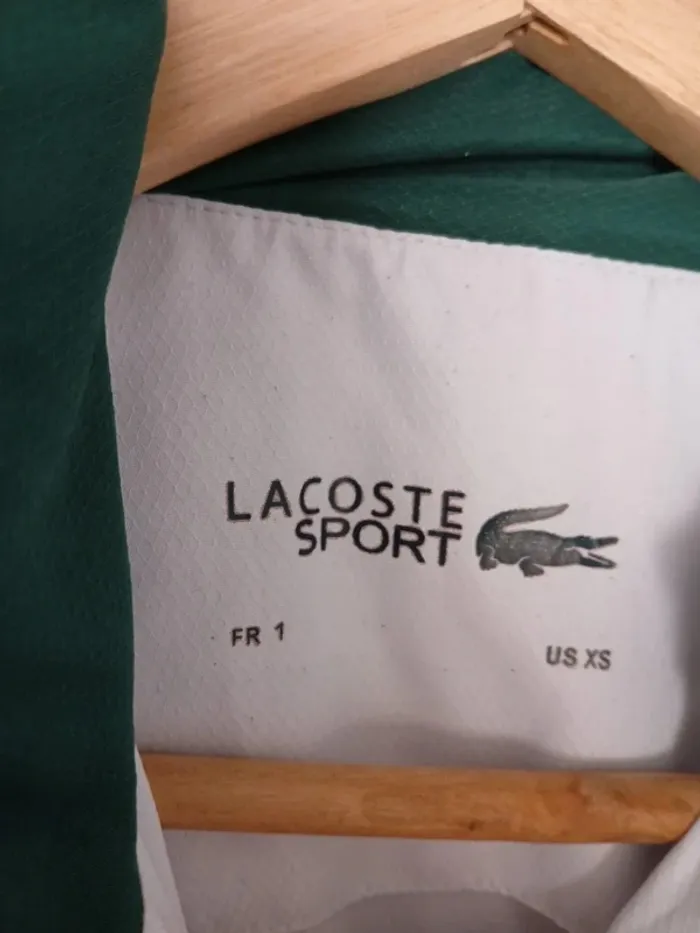 Veste lacoste sport blanc et vert S - photo numéro 2