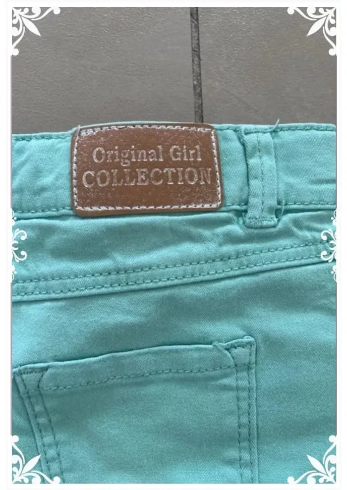 Short en jean vert enfant fille taille 10 ans - photo numéro 6