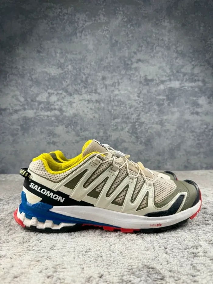 Salomon XA Pro 3D V9 - Beige & Multicolor - Blue & Yellow & Red - photo numéro 3