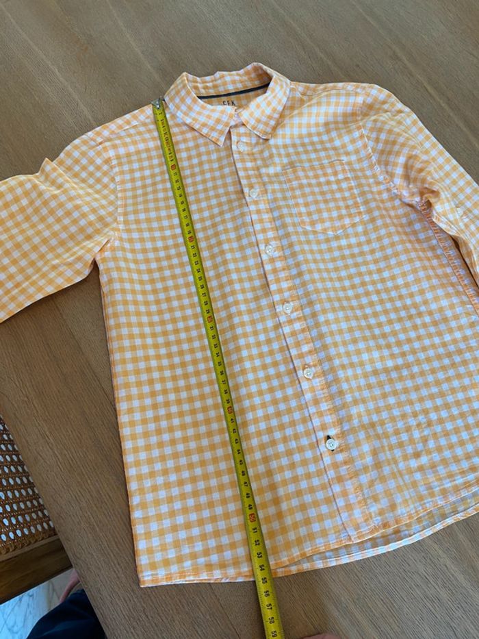 Chemise en coton vichy jaune et blanc Monoprix taille 10 ans - photo numéro 14