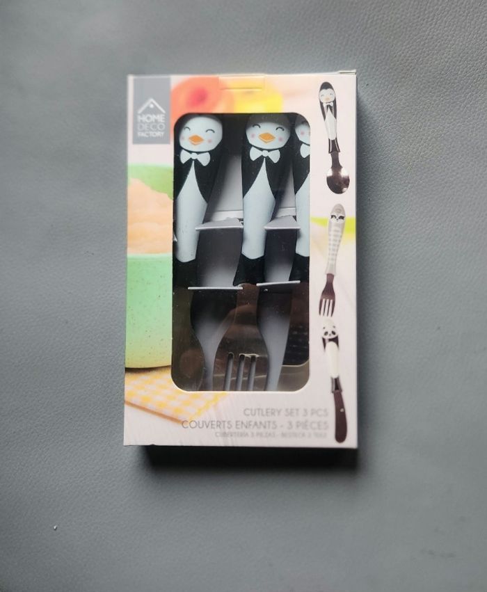 Lot de couverts pingouin