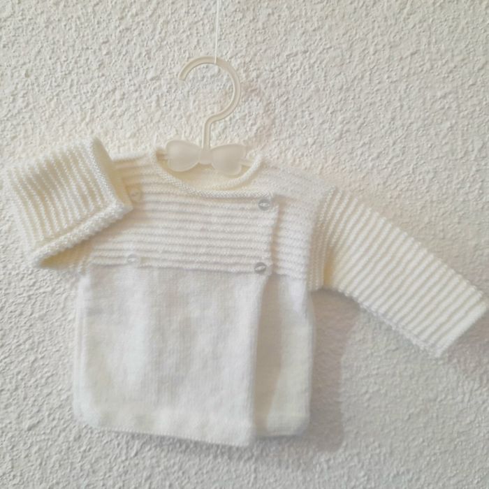 Ensemble 3 mois tricoté main NEUF - laine certifiée Oeko-Tex - photo numéro 2