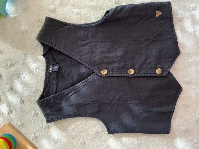 gilet sans manches bleu marine 24 mois kiabi - photo numéro 2